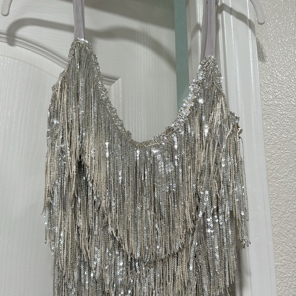 Luxxell- Sequin Dress- Silver - Picture 2 of 5
